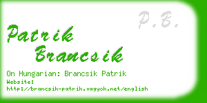 patrik brancsik business card